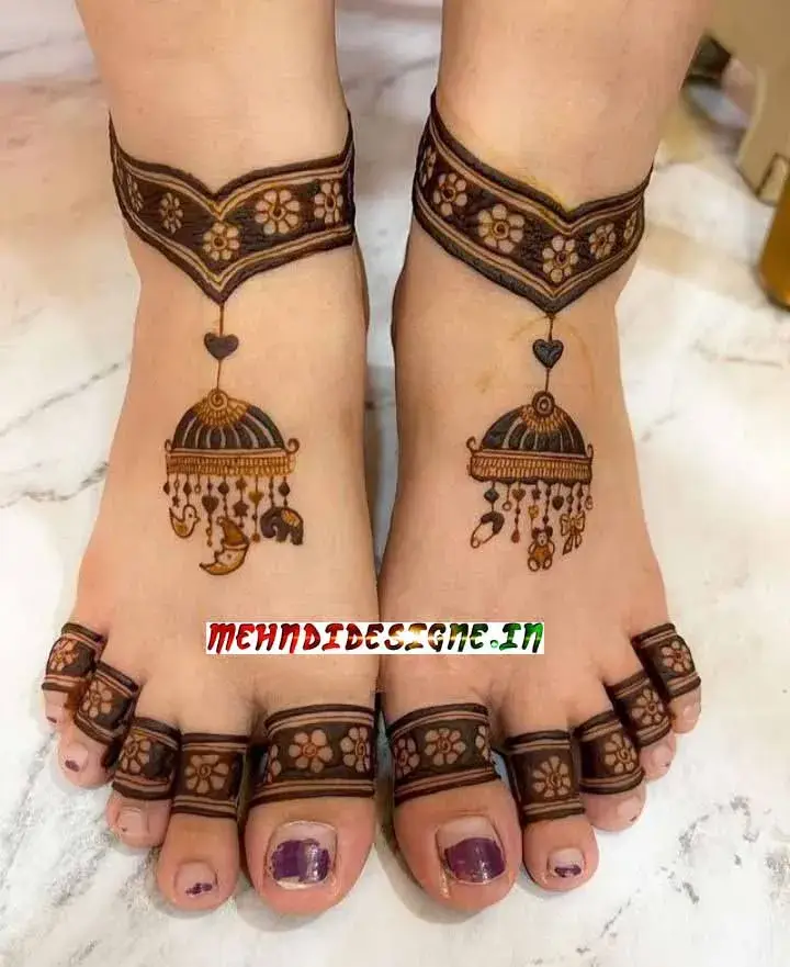 Ankle Side Feet Mehndi Design