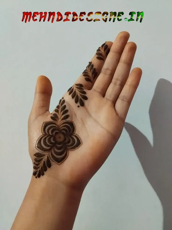 Simple mehndi designs for kids front hand