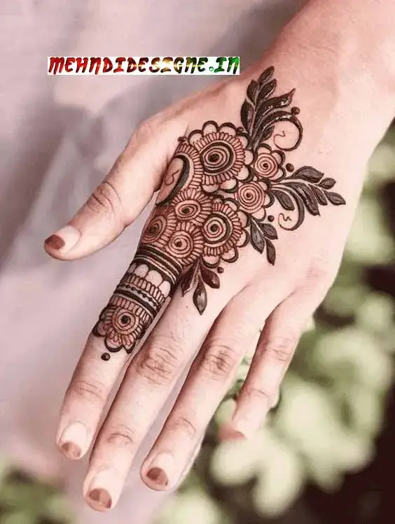 Single Finger Mehndi Design flower